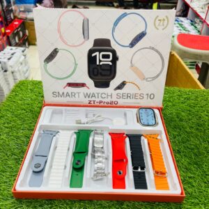 Smart Watch Series 10 ZT-Pro20 – 7 Straps, Wireless Charging & Health Monitoring