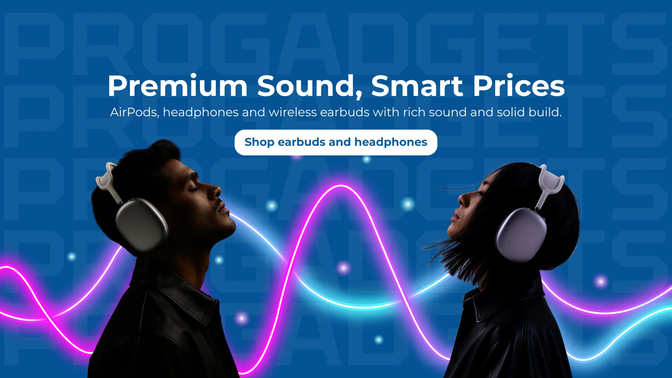 AirPods, headphones and wireless earbuds with rich sound and solid build.