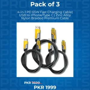 4-in-1 Fast Charging Cable (Pack of 3)
