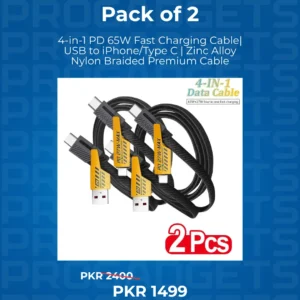 4-in-1 Fast Charging Cable (Pack of 2)