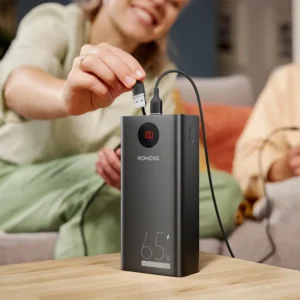 ROMOSS Power Bank 40000mAh (65W) – Fast Laptop Charging, Air-Travel Safe, Multi-Device Power